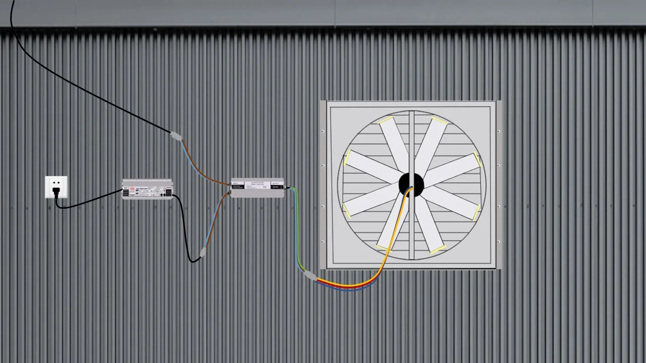Cooling Axial Flow Fan, 1110W, Solar, Wall, HVAC - detail 40