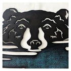High Quality Decorative Durable Laser Cutting Black Bear Metal Art Wall