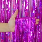 High Quality Curtain Foil Tinsel Garland Metallic Tinsel Foil Fringe Curtain Backdrops For Party