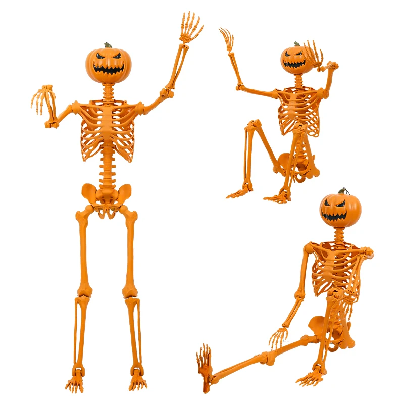 Halloween Prop Plastic Life Size Posble Pumpkin Joints Bones Human Halloween Skeletons For Holidays Decoration