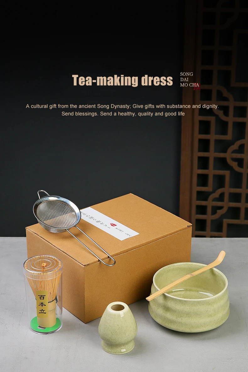 product 2025 new wholesale japanese sale bamboo whisk scoop traditional ceramic style ceramic cups set matcha bowl matcha whisk set670-6