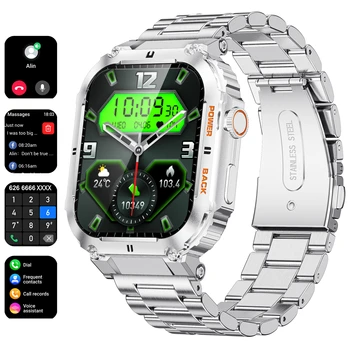 LIGE K51 Men Smart Watch for Android iOS Phone with BT Call 2" Large HD Display Health Monitor Sports Fitness Tracker
