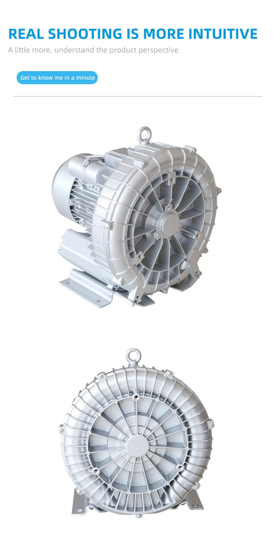 Ventiladores de sucção de anel de fornecimento de fábrica Bomba de gás de alta pressão Poderosa indústria soprador de ar 220V380V fabricação