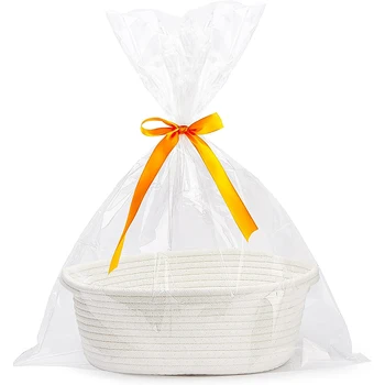Wholesale Small plants gift basket cotton rope basket Woven Cotton Rope Storage fruit vegetable Baskets