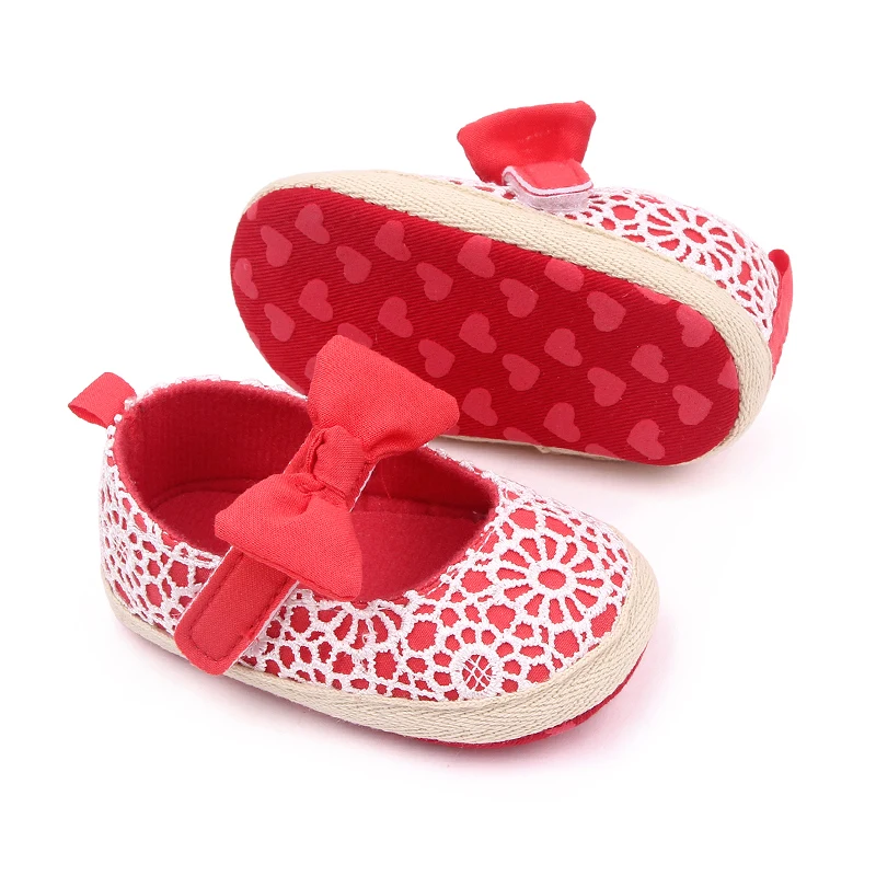 Spring and Autumn Bow Soft Soled Princess Baby Toddler Shoes for Girls supplier