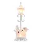 Light NEW STAR LIGHTING Christmas Indoor Plastic Street Light Double Snowman Wood Base Table Decoration Babyroom Light
