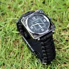 Compass Outdoor Survival Bracelet Watch Men Women Emergency Survival Watch With Whistle Fire Starter Compass