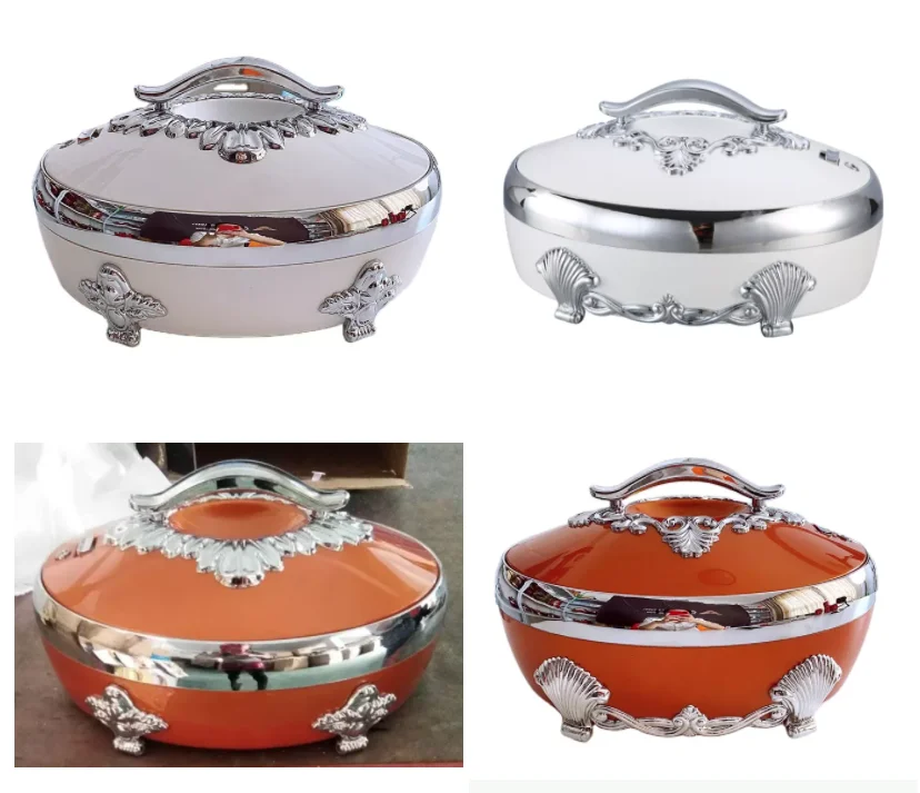 Classic Style Food Warmer Casserole Insulated4L+5L+6L 3pcs SetABS+Stainless Steel Kitchen Container Set