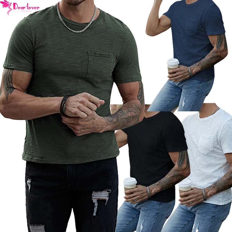 2023 Hot Sale Design Men Top 100% Cotton Solid Color Short Sleeve T Shirt For Men