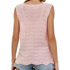 Vest Top Custom Women Plus Size Pink Pullover Solid Color Knitted Vest Tank Top Shirt