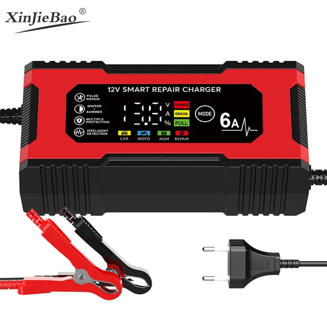 High Quality 12V6A Motorcycle Car Pulse Repair Battery Charger and Maintainer with CE FCC UL