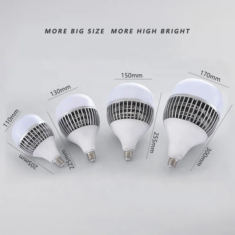 High power Workshop Factory Led bulb fin Aluminum radiator Street Garden light 50W100w150w200W E27 E40 High power Led bulb