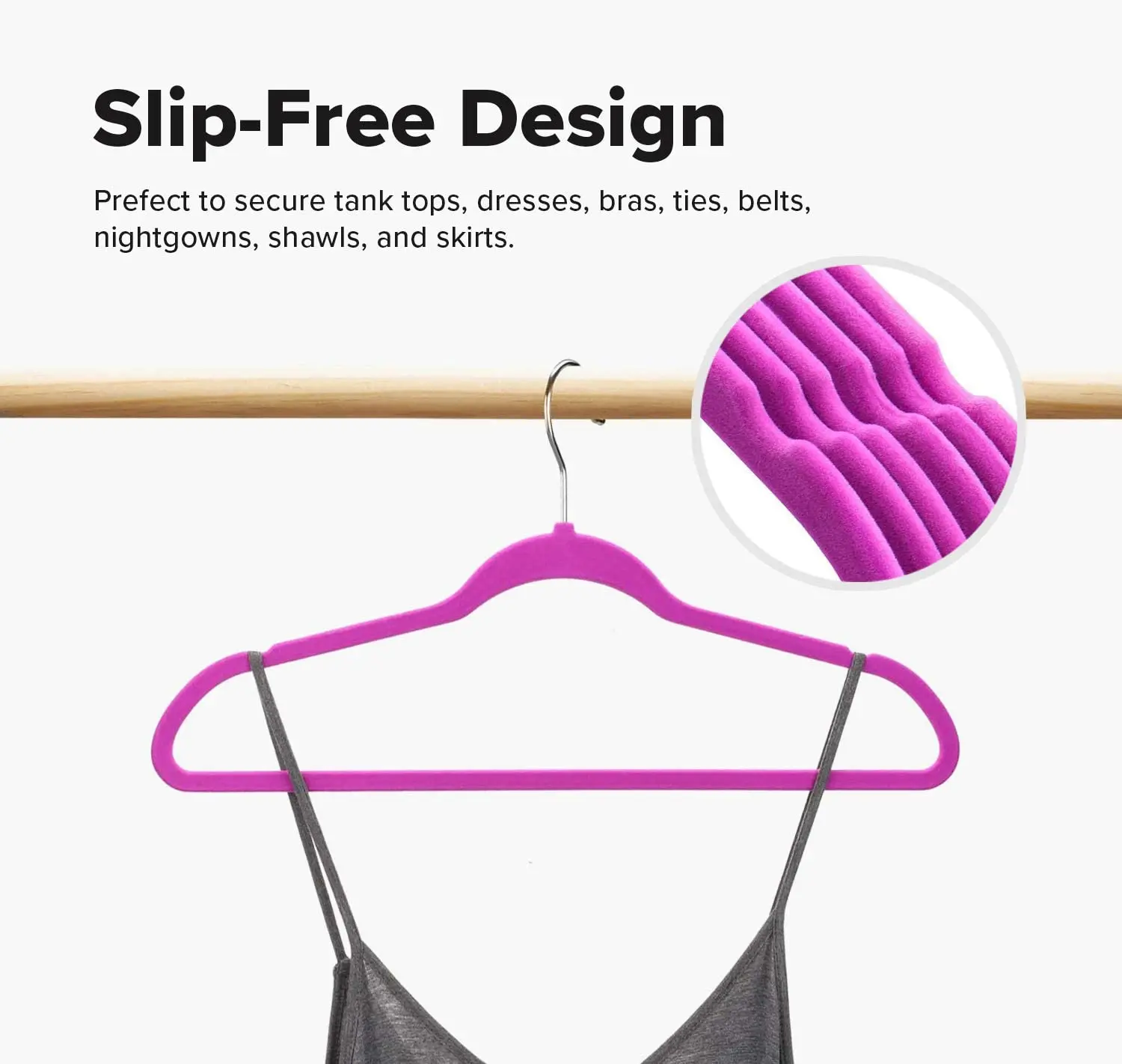 360 degree swivel hook non-slip velvet clothes pink flocked hangers