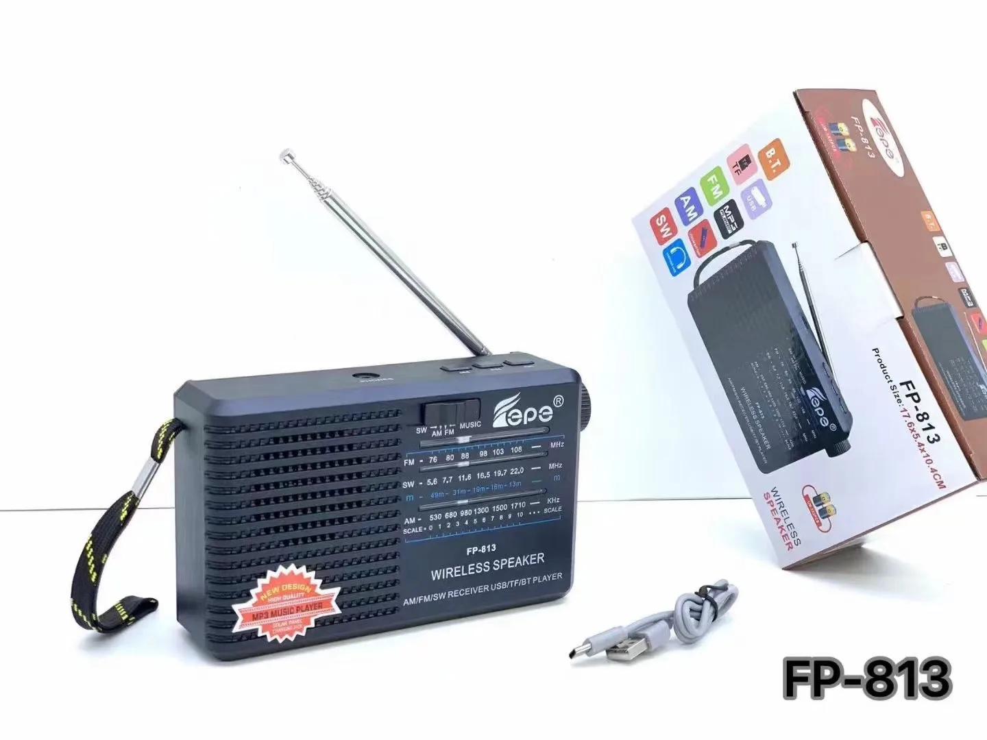 Factory Price FP-813 BT Speaker Wireless Portable Radio Subwoofer Card Mini Outdoor Sound Box RADIO RADYO