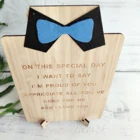 Amazon Hot Sale Customized Bamboo Wood Fathers Day Card Dad Birthday Gift