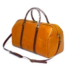Leather Bags Luxury Men Premium Leather Outdoor Duffel Travel Duffle Weekender Bags