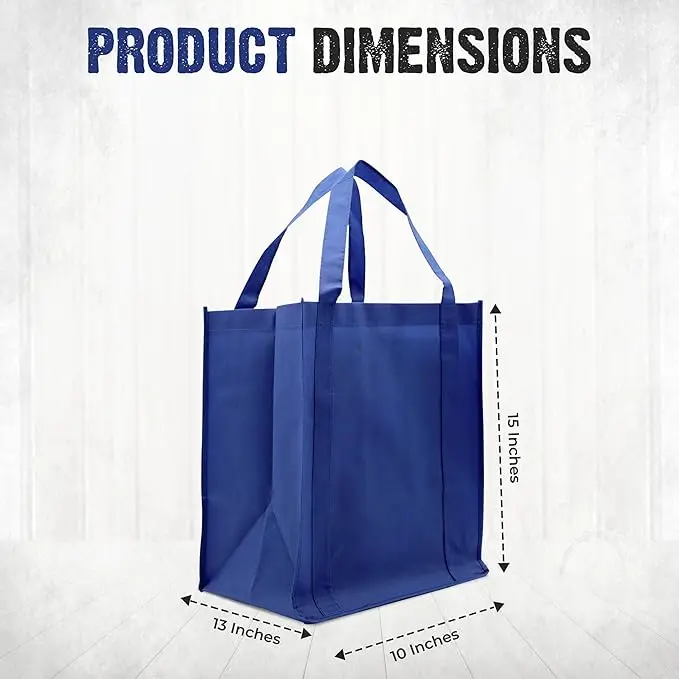 product handled shoulder strap non woven recyclable reusable eco friendly shopping bag with letter pattern for daily use screen printed-14