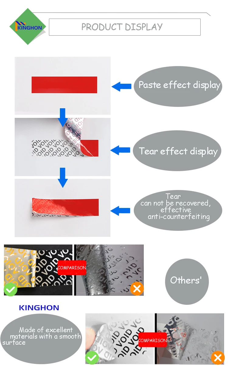 Tamper Evident Proof Security Packing Open Evidence Seal Void Tape