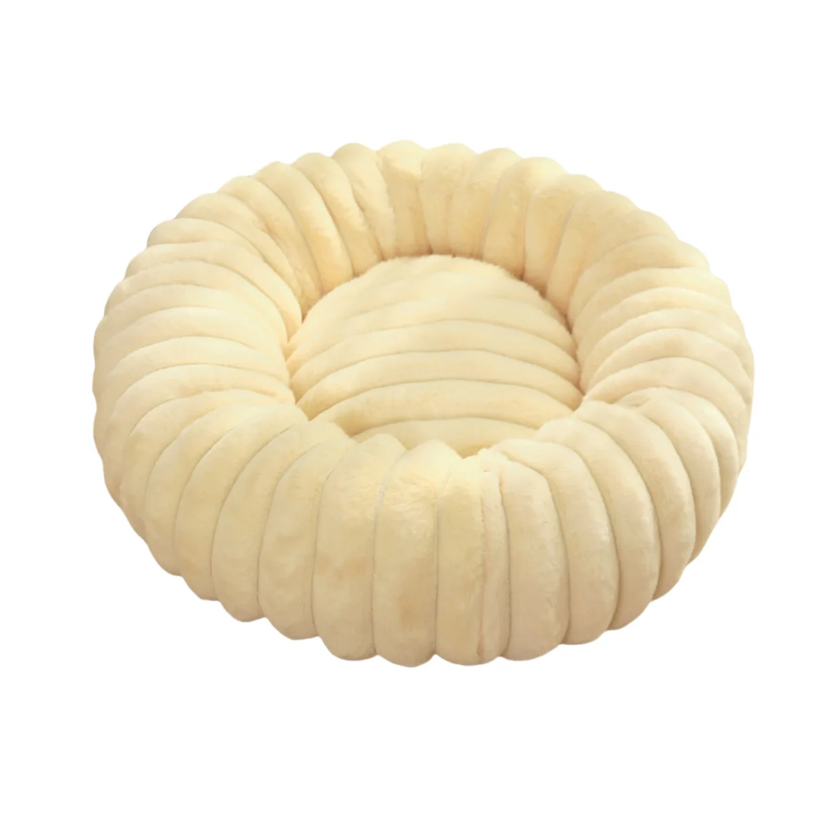 New Vertical Rabbit Plush Round Pet Bed Comfortable Donut Dog Bed Soft Washable Cat Mat Pet Cushion Pet Supplies details