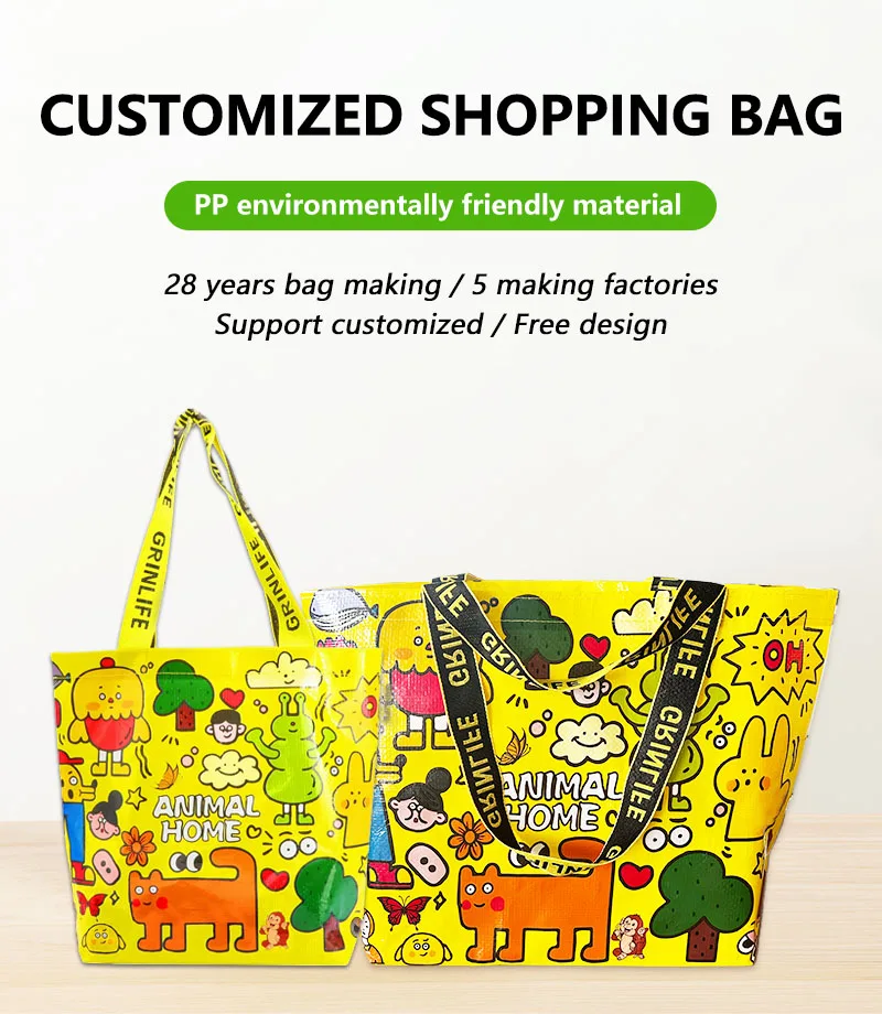 Supermarkets stores tote bag environmentally friendly big capacity reusable pp woven polypropylene shopping bags Supermarkets stores tote bag environmentally friendly big capacity reusable pp woven polypropylene shopping bags