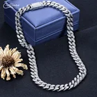Hop Bulk Necklaces Ready To Ship Cuban Necklace Full Gemstone Gold Plated Hip Hop Jewelry Bulk Price Custom