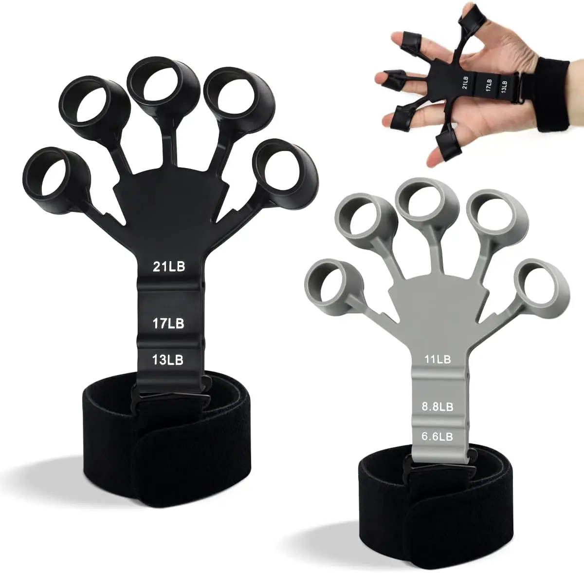 Sport Finger Strengthener 6 Resistant Adjustable Grip Strength Trainer Finger Hand Strengthener