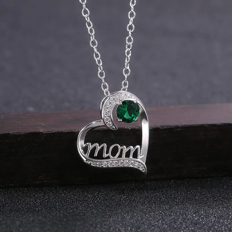2021 mama necklace gift silver copper cheap crystal stone mothers day gift mom day necklace wholesale