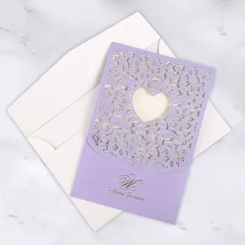 pakistan / india muslim heart shaped paper wedding invitations