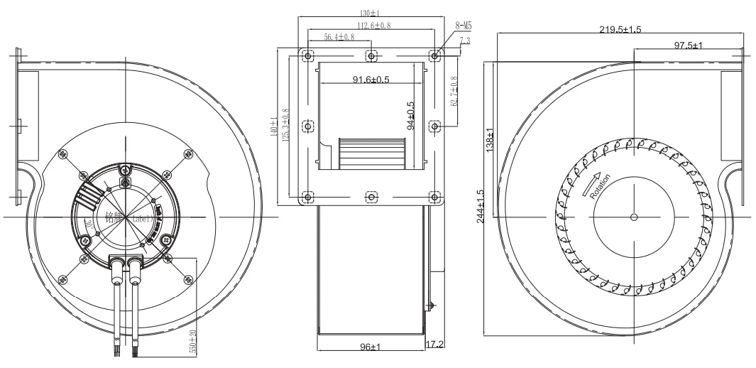 Centrifugal Fan, 0-10v/pwm, 120W, Brushless, 40000h - detail 14