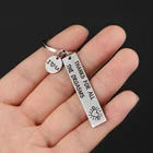 Personalized Keychain Engraved Name Words Letter Disc Rectangle Charm Custom Gift For Family Friend