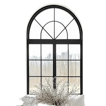 Custom Minimalist Aluminum French Double Exterior Tempered Glass Swing Security Lock Thermal Insulation for Villa Apartment