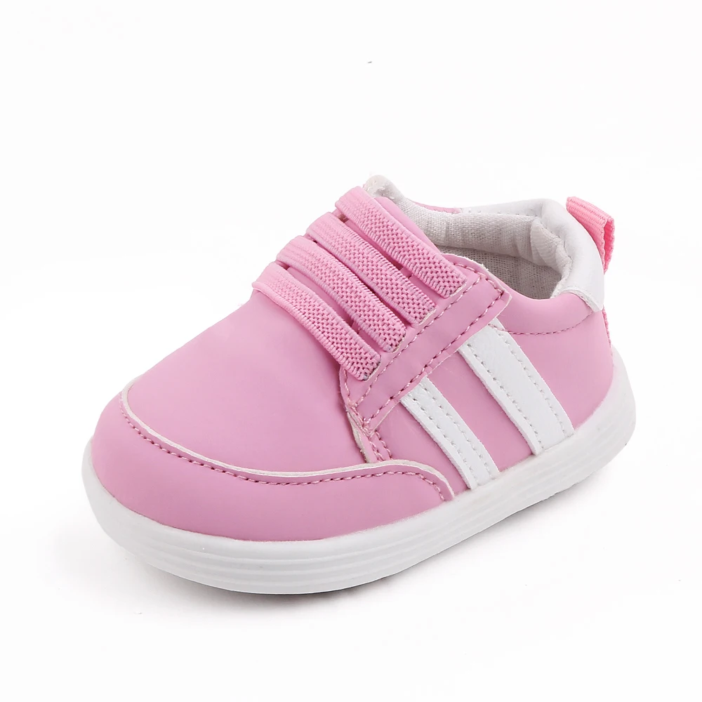 Korean Version of Children's Solid Color Striped Elastic Set Foot Casual Walking Shoes factory