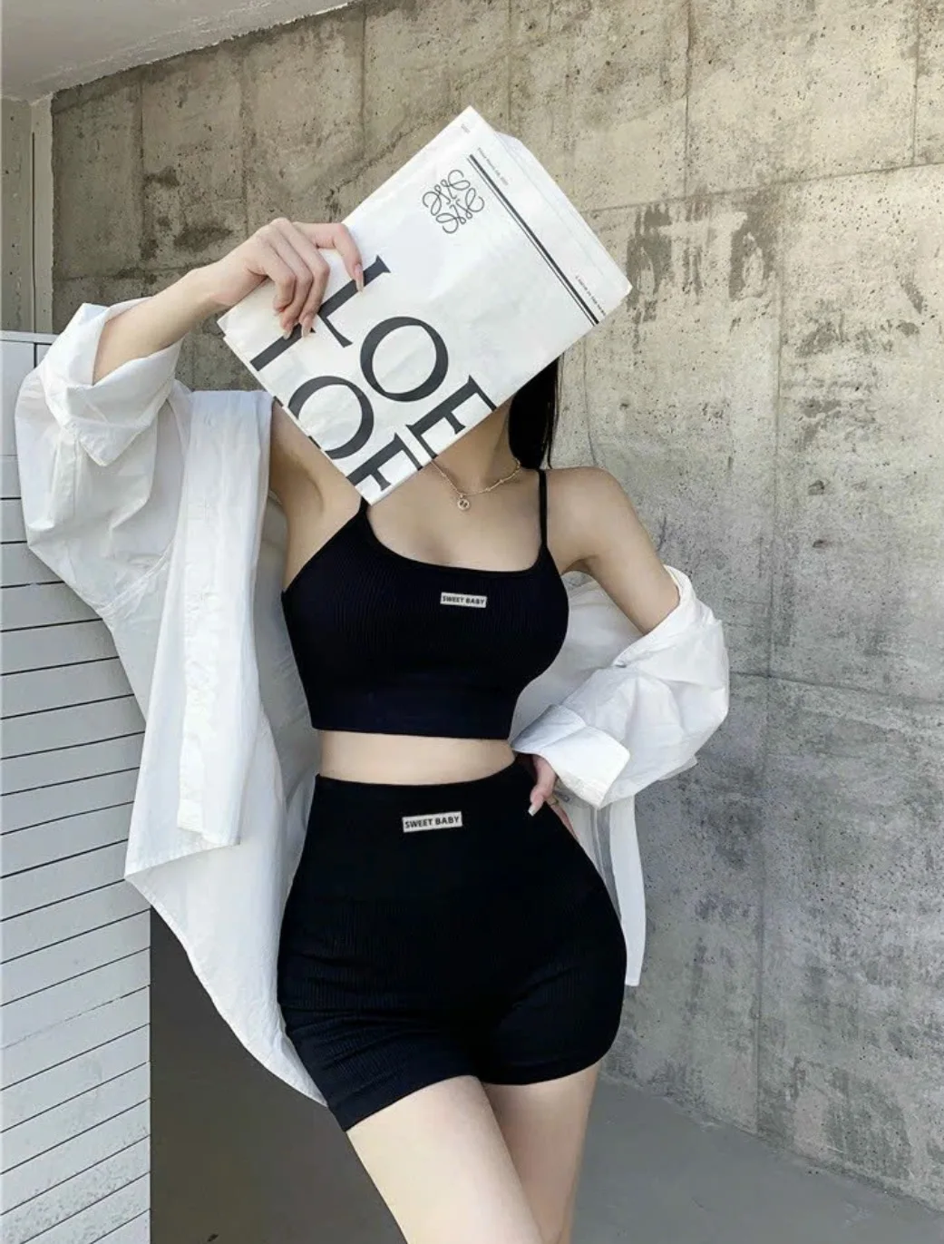 Summer Wholesale Casual Ribbed Outfits Tracksuits Yoga Crop Tube Top Shorts Pants shorts Legging seamless bra Set For Women