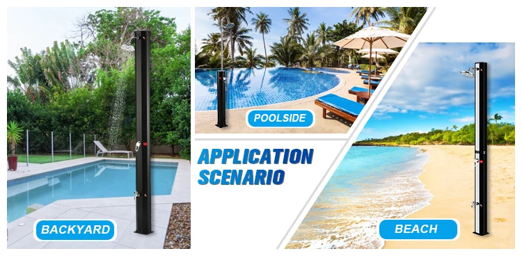 Red Shower Portable Outdoor Beach Solar Portable Shower Column