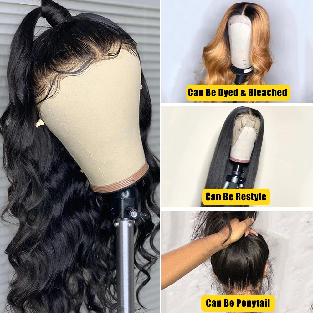 Wholesale cheap brazilian Hair HD lace wigs, 370 full lace wig with baby hair, Virgin Brazilian human hair wigs for black women