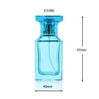 Perfume Bottles Custom Square Black Blue Empty 50ml Men Cologne Fine Mist Spray Perfume Glass Bottles