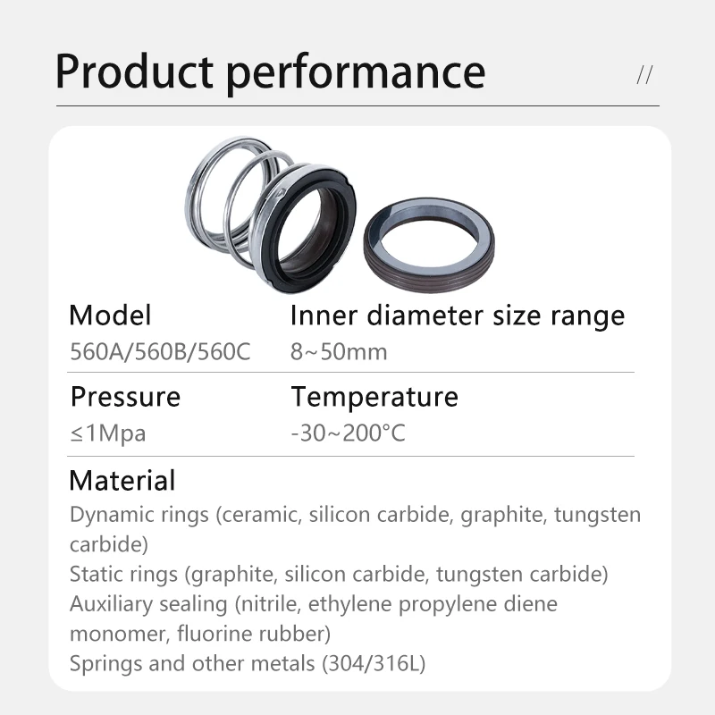 Seal for Centrifugal Pump, 560A, 304, 316, Stainless - detail 12