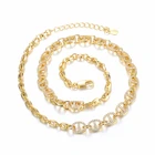 Copper 18K Gold Inlaid Copper Inlaid Zircon Coffee Bean Chain Necklace