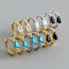 Sterling Silver Earring Fashion Wholesale Sterling Silver 925 Gold Plated Rhinestone Earring Hoop For Women 2021