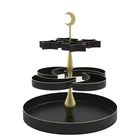 New Design Detachable Black Metal 3 Tiers Ramadan Tray For Holiday Decor