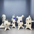 Ceramics Crafts 2021 Abstract Ornaments White High Temperature Ceramics + Decals + Electroplating Mini Holiday Crafts