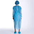 Clothing Disposable Blue Non Sterile Protection Clothing Non Woven Elastic And Knitted Cuffs Isolation Gown