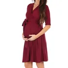 Indian Dress 2021 Newest Cute Indian Style Hot Woman Pregnancy Linen Pregnancy Dress Funny Printed Maternity Clothing