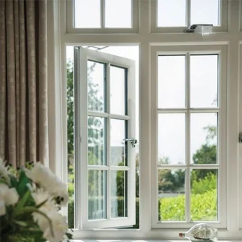 Alufront NFRC Manufacturer Modern Aluminum Casement Window Swing Open Style Double Glazed Soundproof Villa Window Frame Design