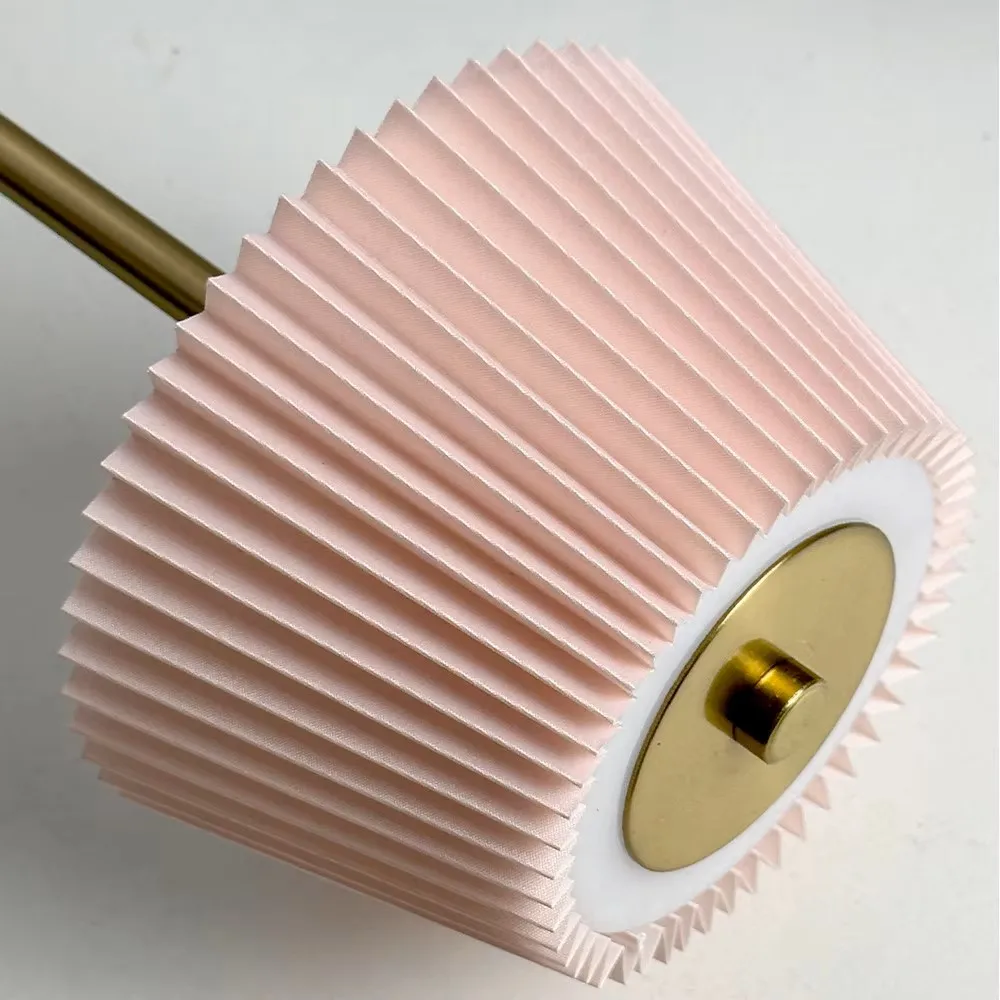 Modern Minimalist Rechargeable Touch Night Light Pleated Fabric Metal Bedside Atmosphere Lamp 5V Battery Cross-Border Table Lamp
