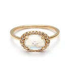 Ring Silver Natural Silver Exquisite Dainty Design Ring 925 Sterling Silver Oval Shape Natural Moonstone Ring For Girls