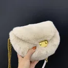 Women Fur Women Fluffy Faux Fur Purse Handbag Ladies Chain Small Shoulder Crossbody Saddle Bags