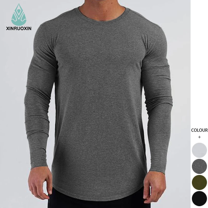Custom Logo High Quality Men's Long Sleeve Gym  Sports T-shirt Support Customization Sportswear