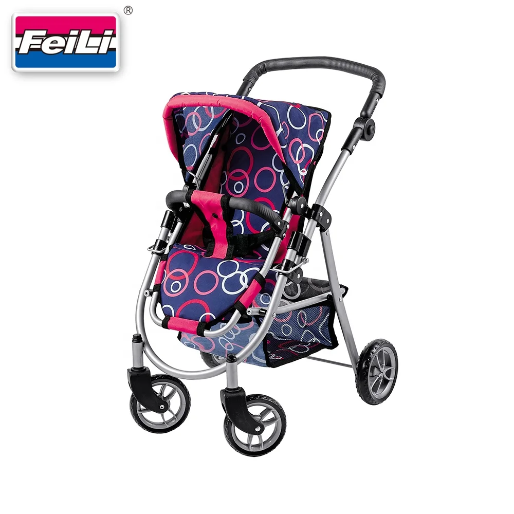 Feili new toys 2018 baby doll stroller with carrier and bump N go wheels carriola para munecas