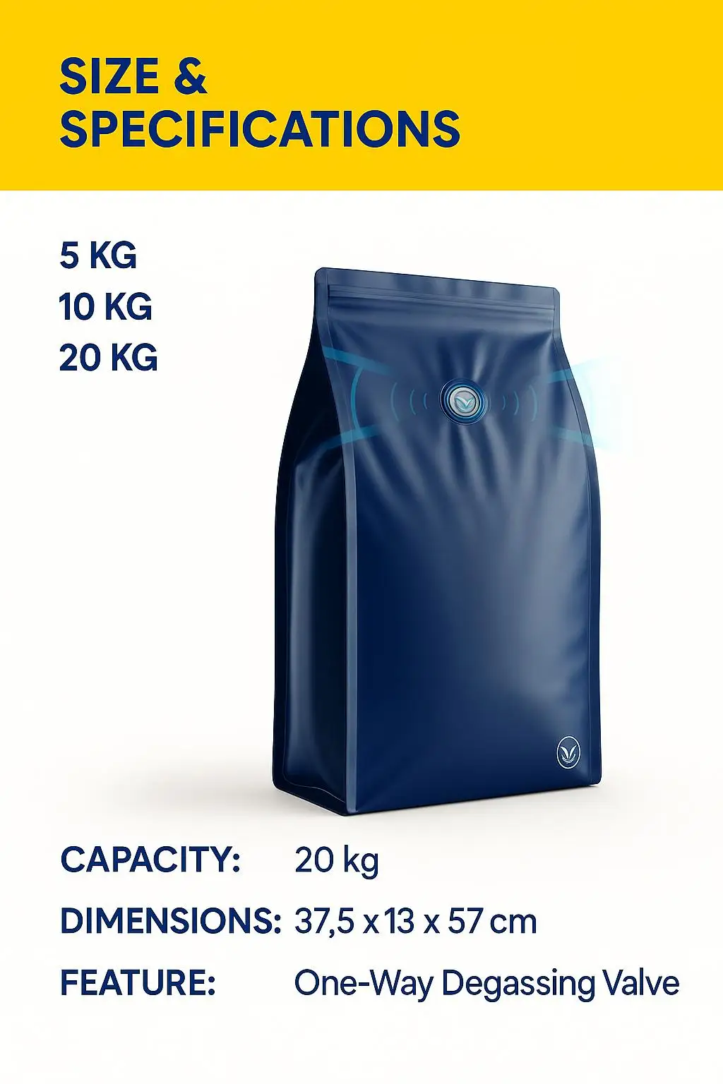 Custom Printed Aluminum Foil Flat Bottom Pouch with Degassing Valve and Resealable Zipper for Coffee Bean Storage Bag - detail 6